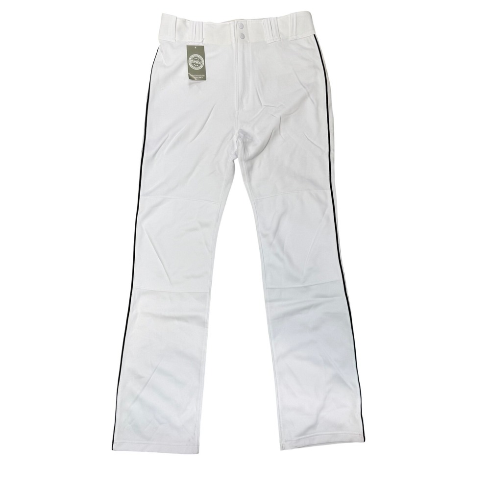 Marucci Adult Doubleknit Piped Baseball Pants White Black XXL MAPTDKPIP Mens